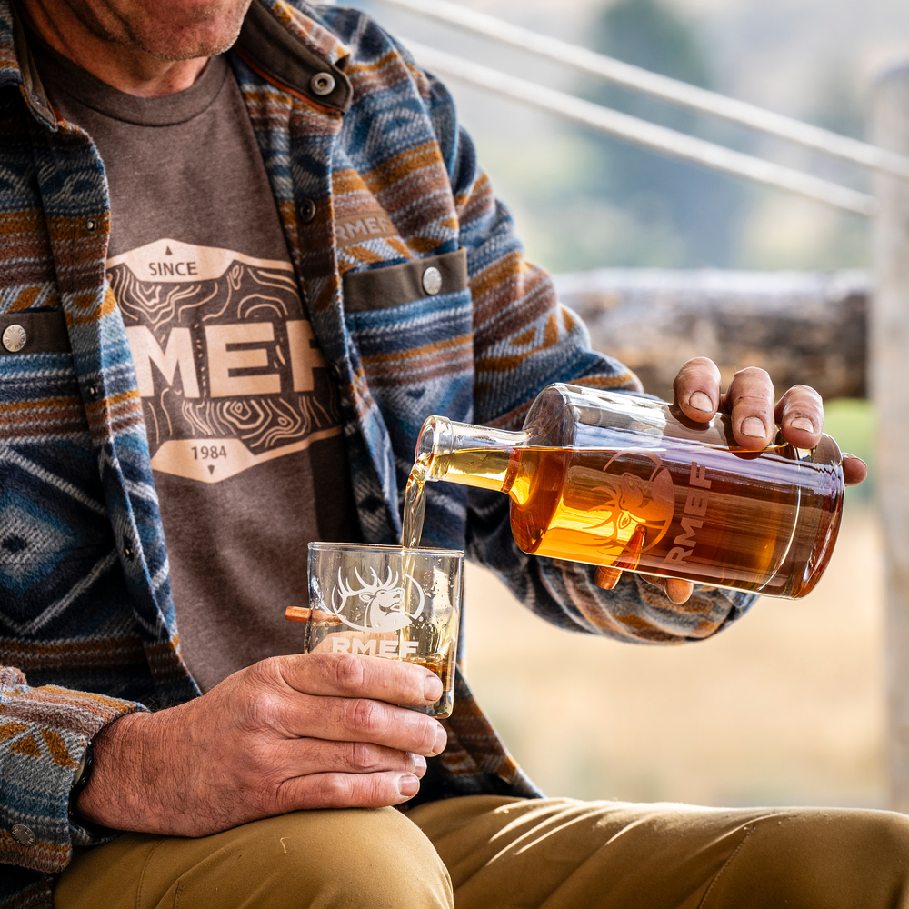 RMEF Decanter and Rocks Glasses Set